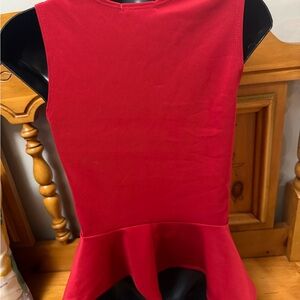 Sleeveless Red Peplum Top